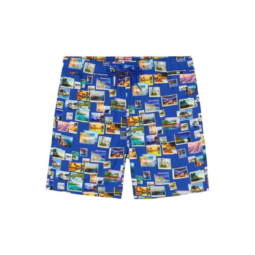 Robert Graham Postcards Royal Blue Swim Trunks Shorts Size XL